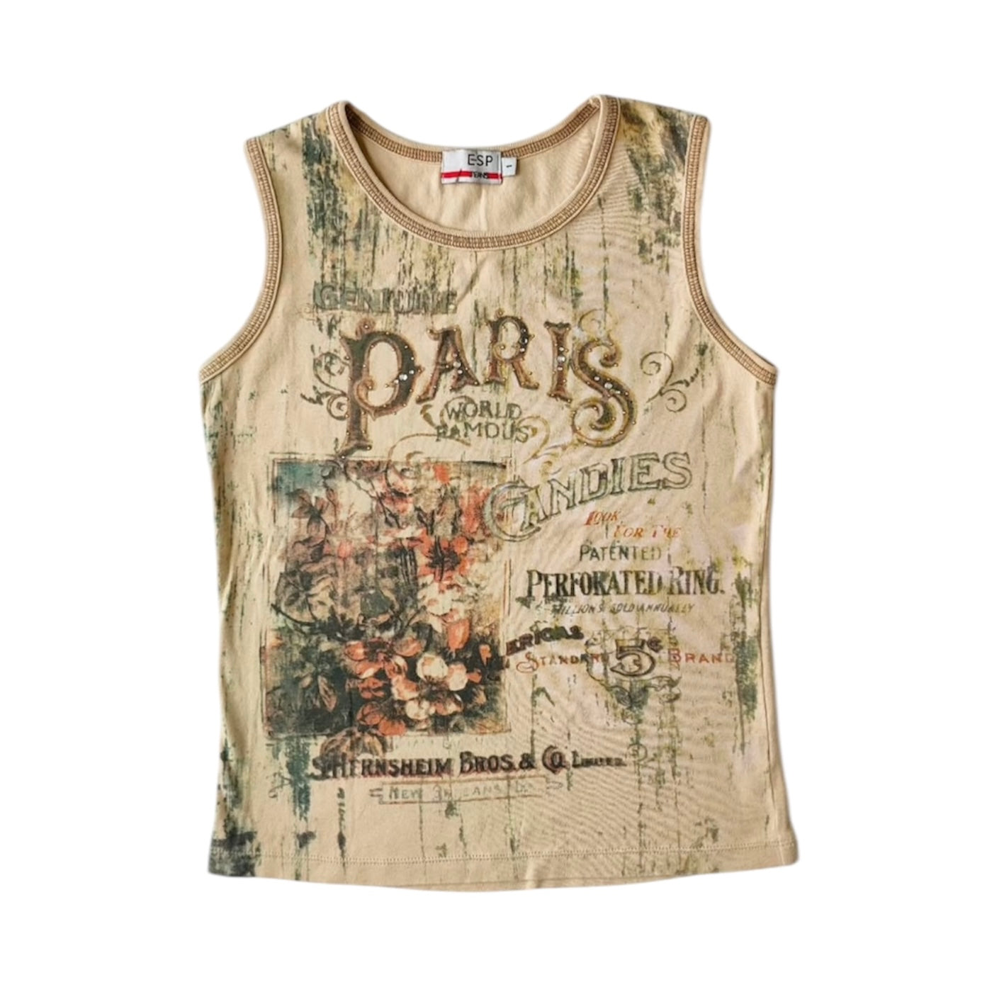 Beaded Paris Graphic Tank Top