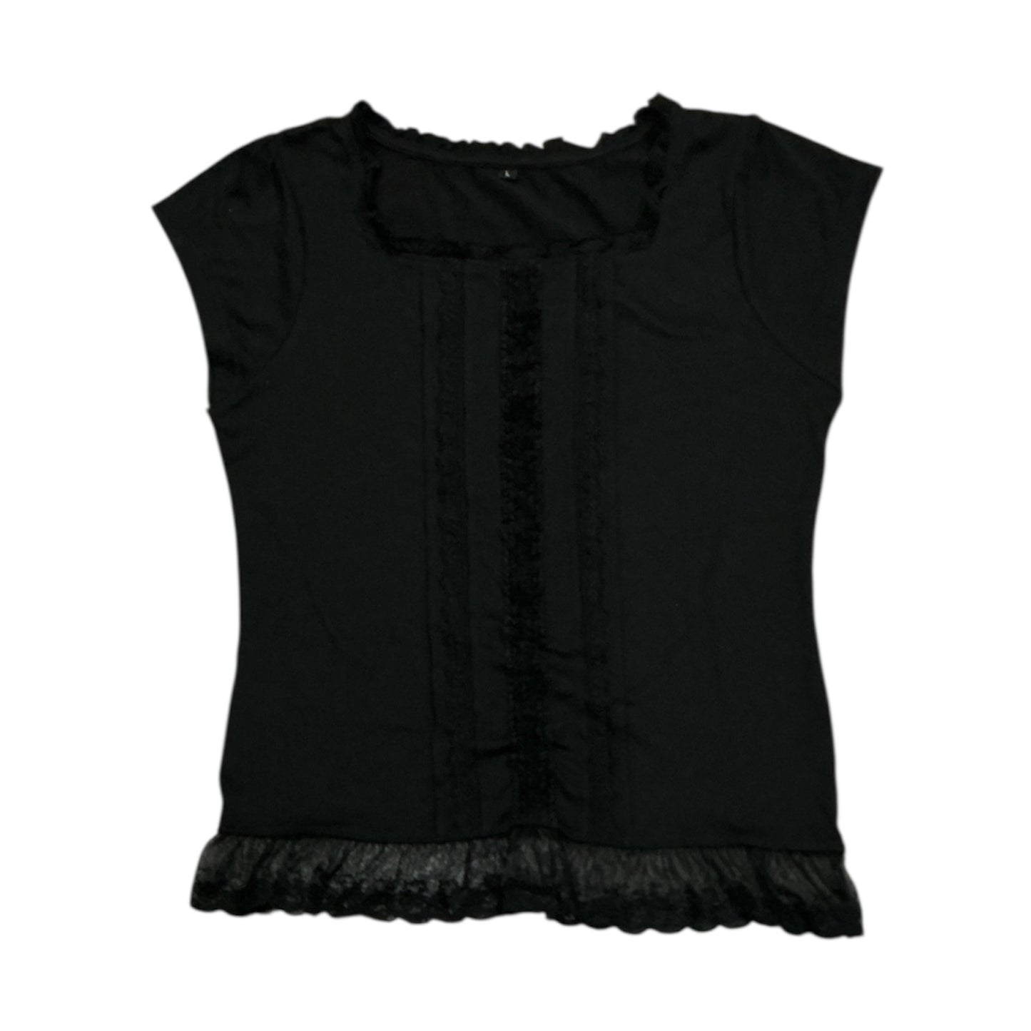 Lace Trim Square Neck Top