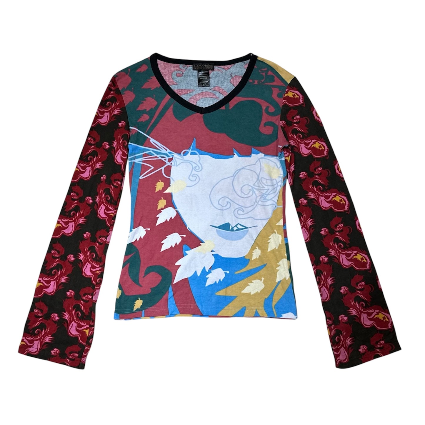 Hayes Spanish Knitwear Graphic Long Sleevs Top