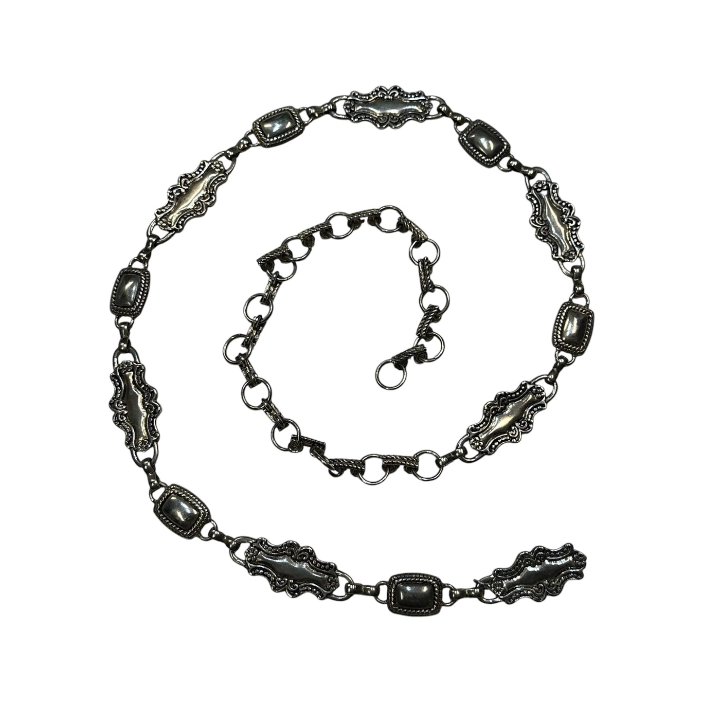 Ornate Rectangular Metal Link Belt