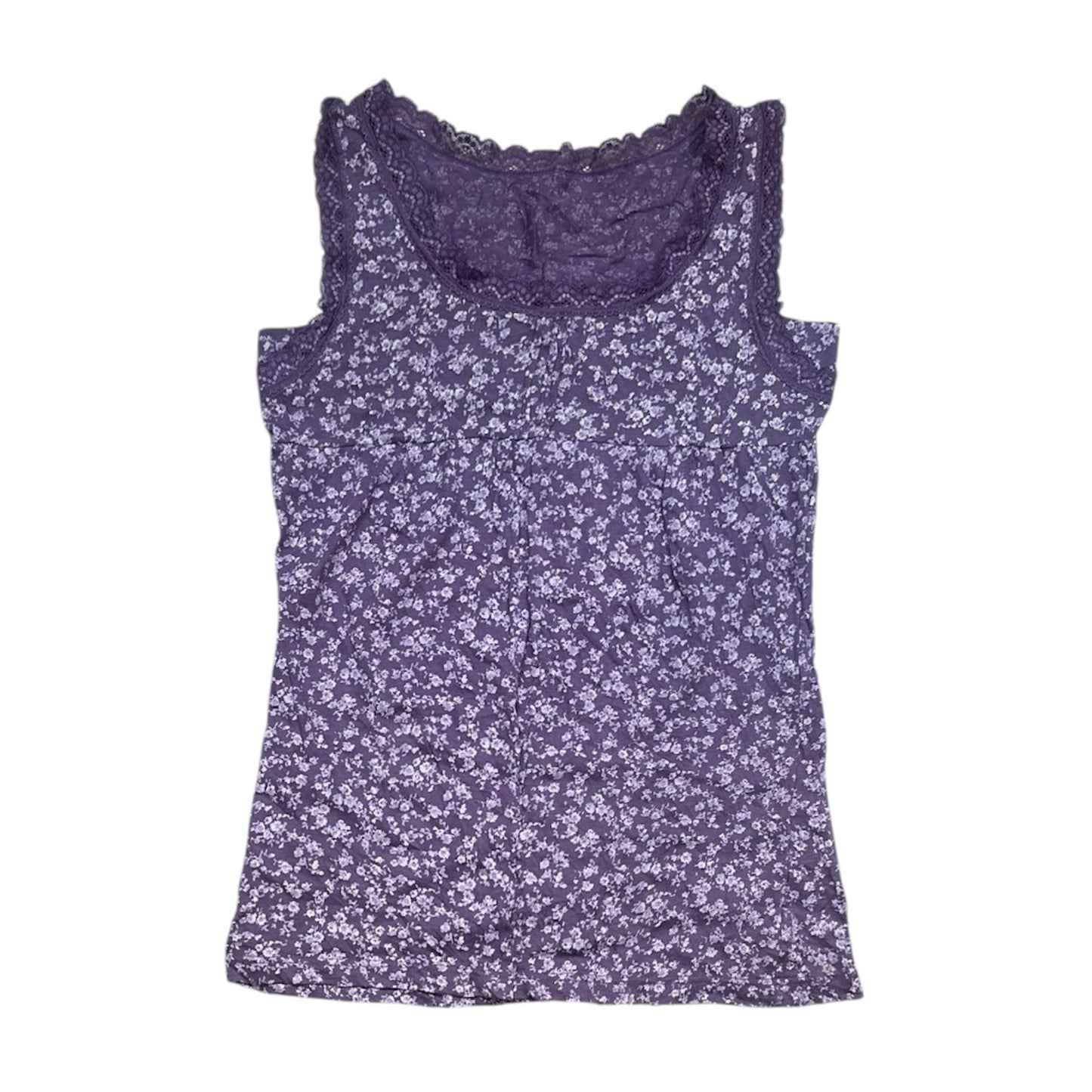 Lace Trim Floral Vest
