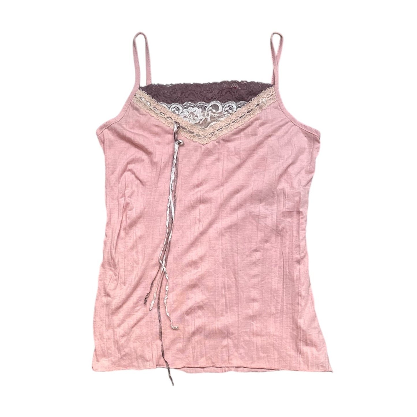 Lace Trim Ribbon Camisole