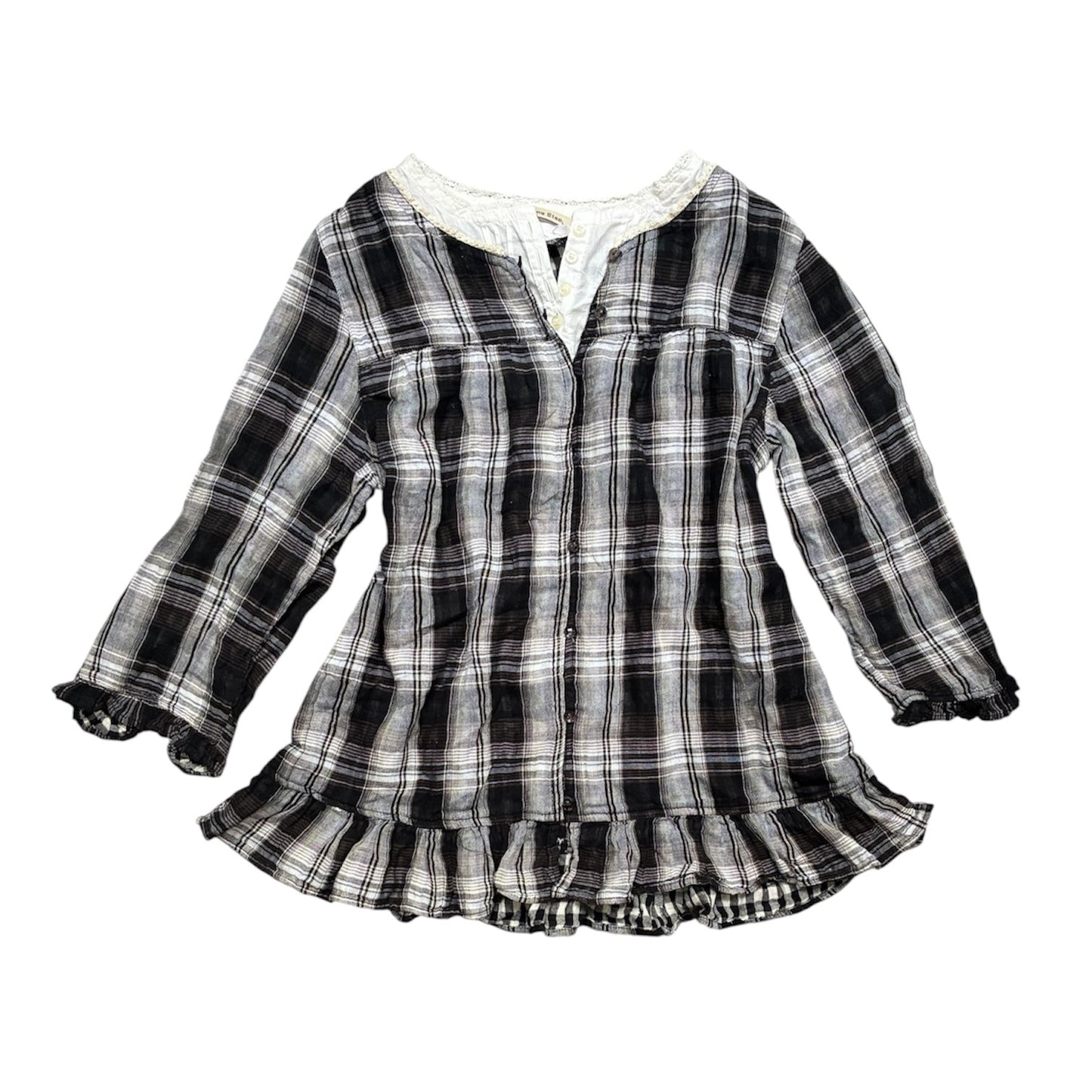 Checked Long Sleeves Top