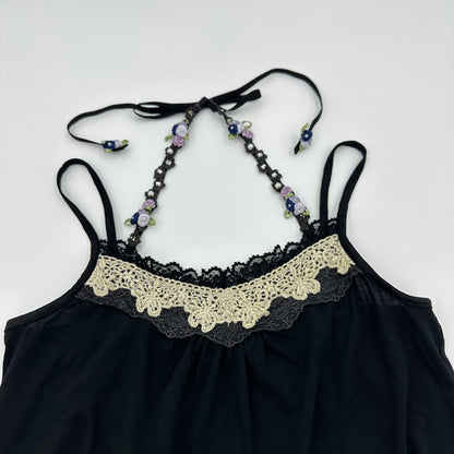 Axes Femme Halter Floral Trim Camisole