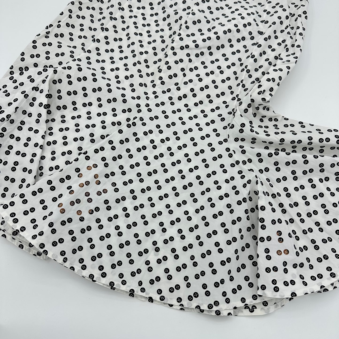 Button Graphic Polka Dot Skirt