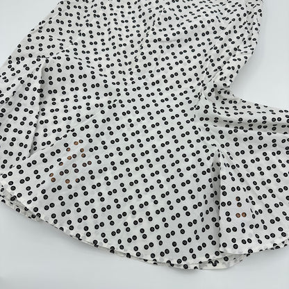 Button Graphic Polka Dot Skirt