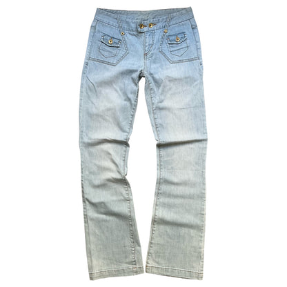 00s Armani Exchange Low Flared Light Wash Jeans Waist