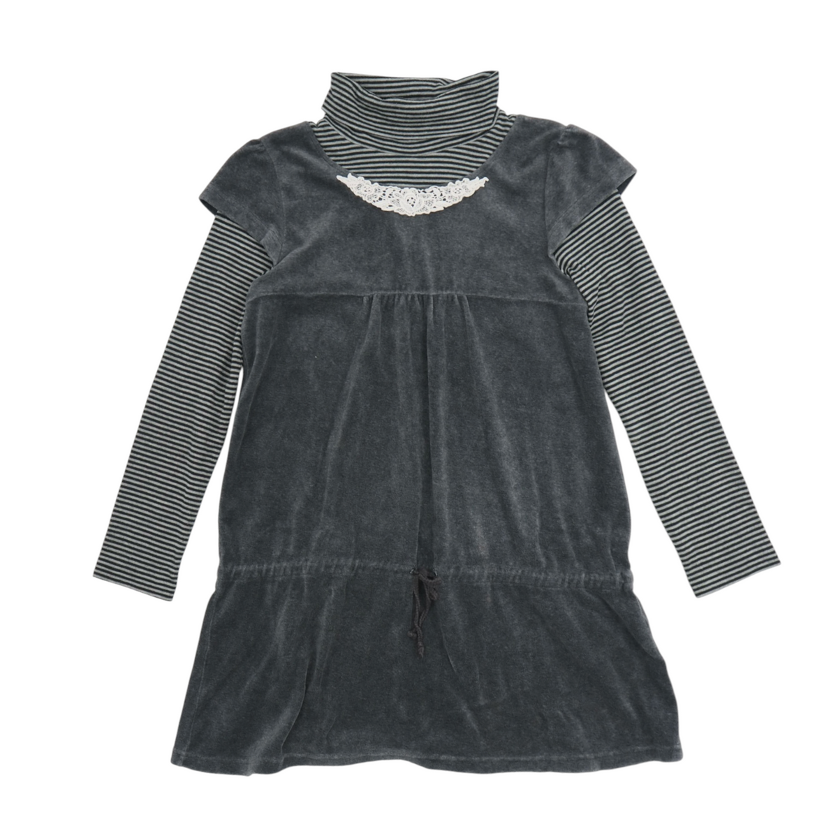 Layered Turtle Neck Velvet Top