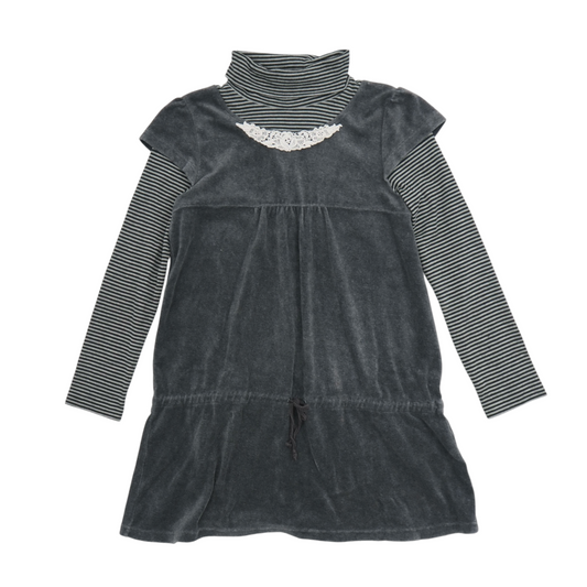 Layered Turtle Neck Velvet Top