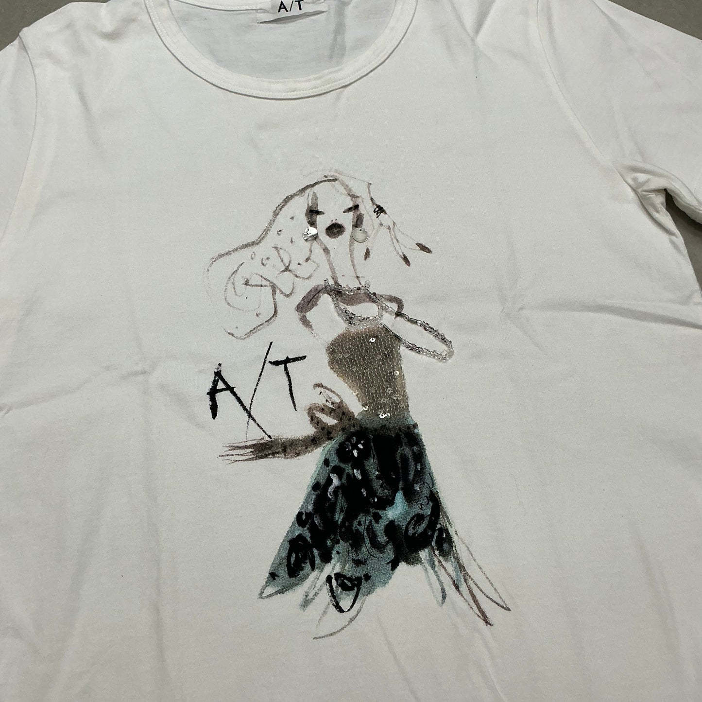 A.T by Atsuro Tayama Beaded Art Print Tee