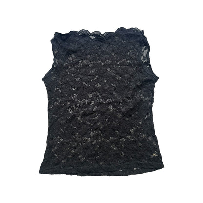 Sheer Floral Lace Vest