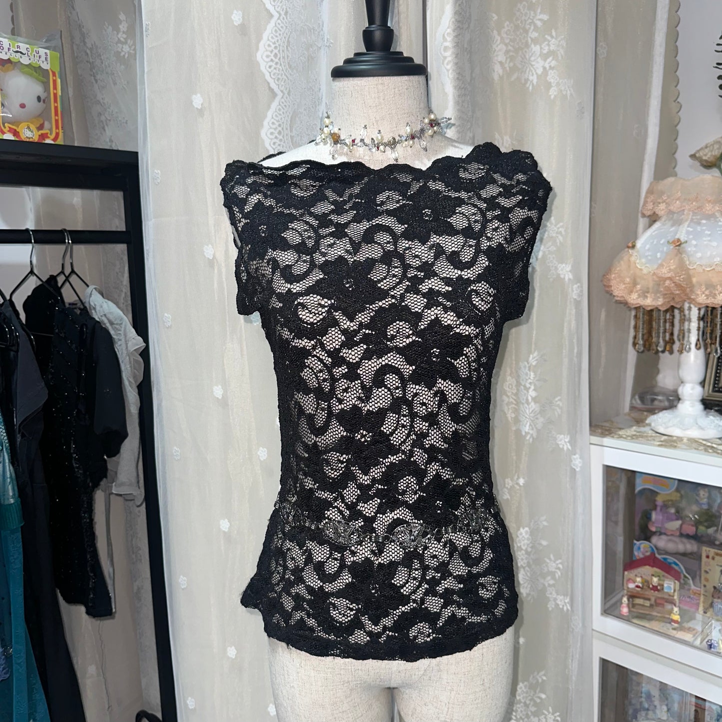 Sheer Floral Lace Vest