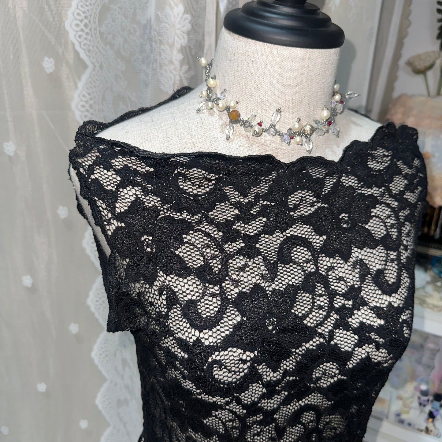Sheer Floral Lace Vest