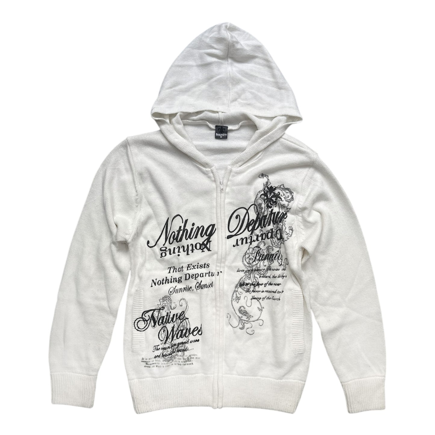 Grahpic Knit Zip Up Jacket