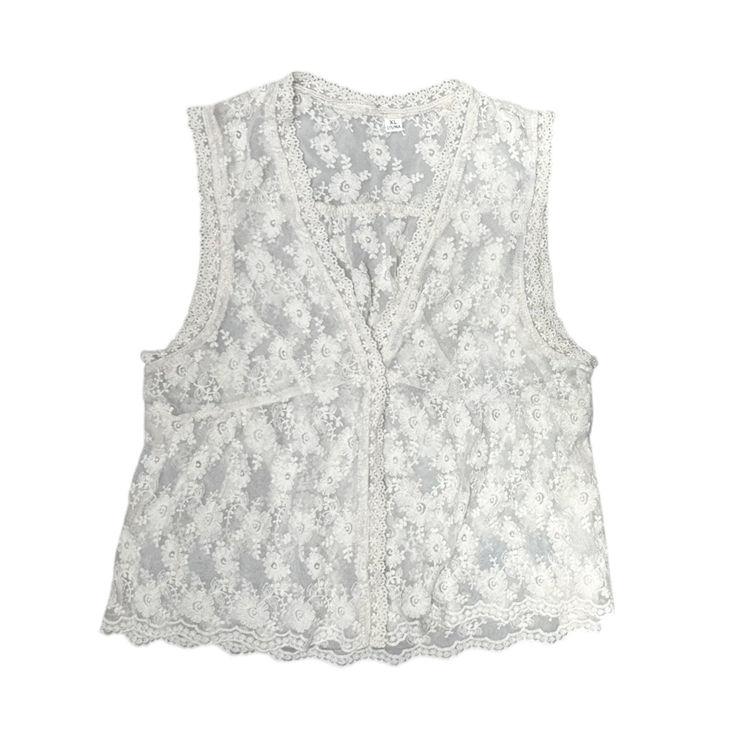 Sheer Lace Vest Cardigan