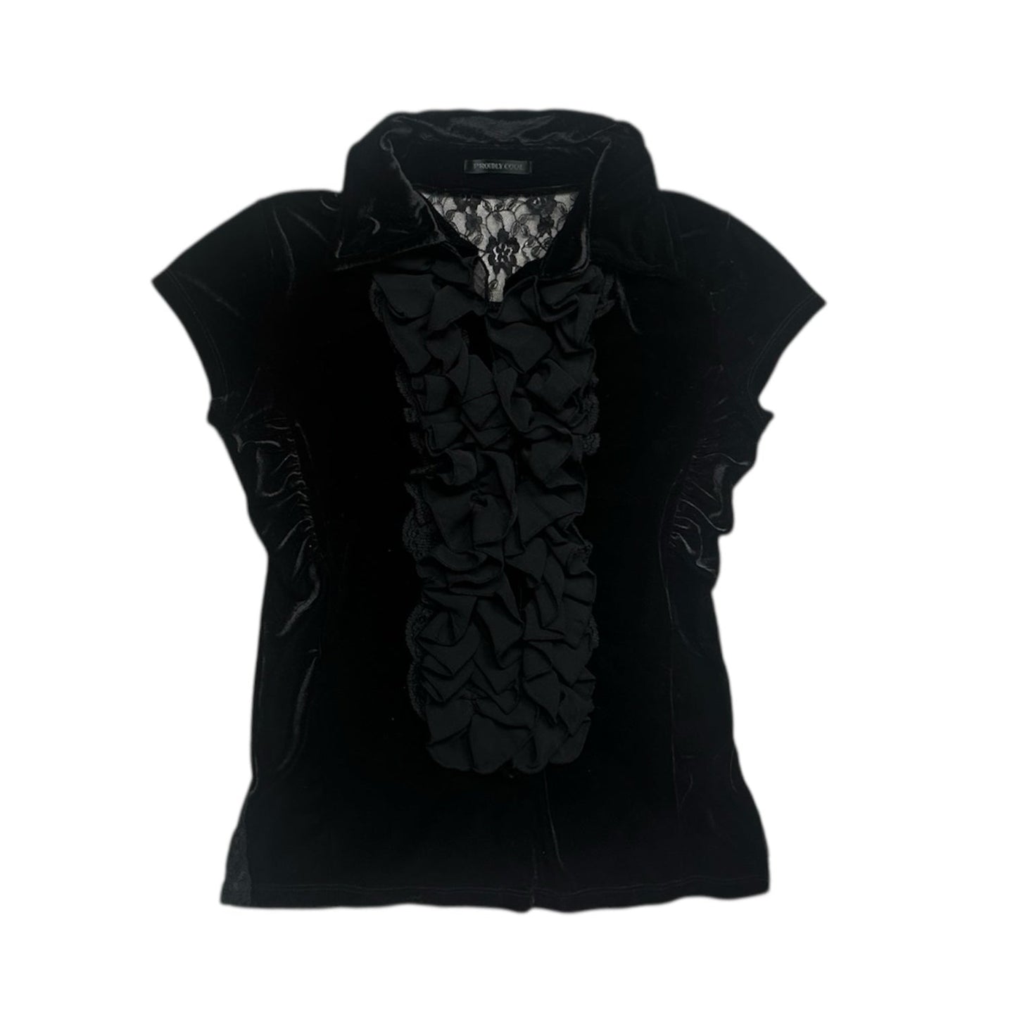 Ruffle Velvet Shirt