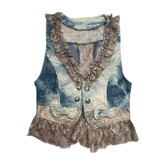 Lace Trim Denim Corset