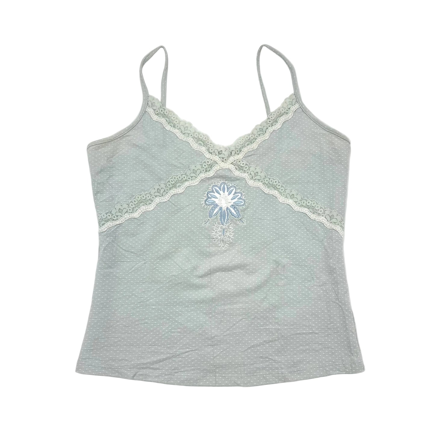 Light Blue Polka Dot Embroidered Cami