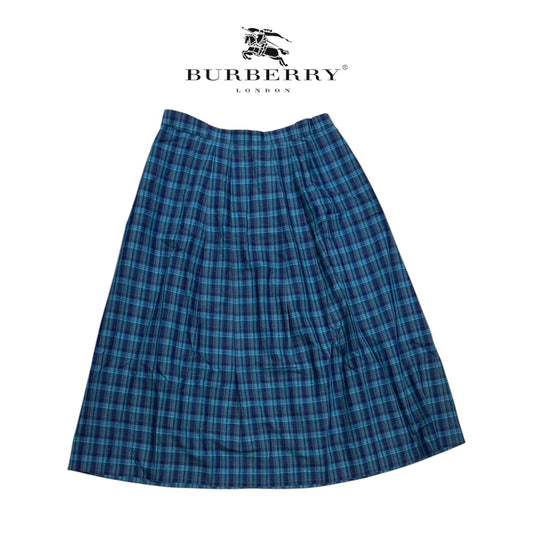 Burberry 90s Checked Midi Skirt