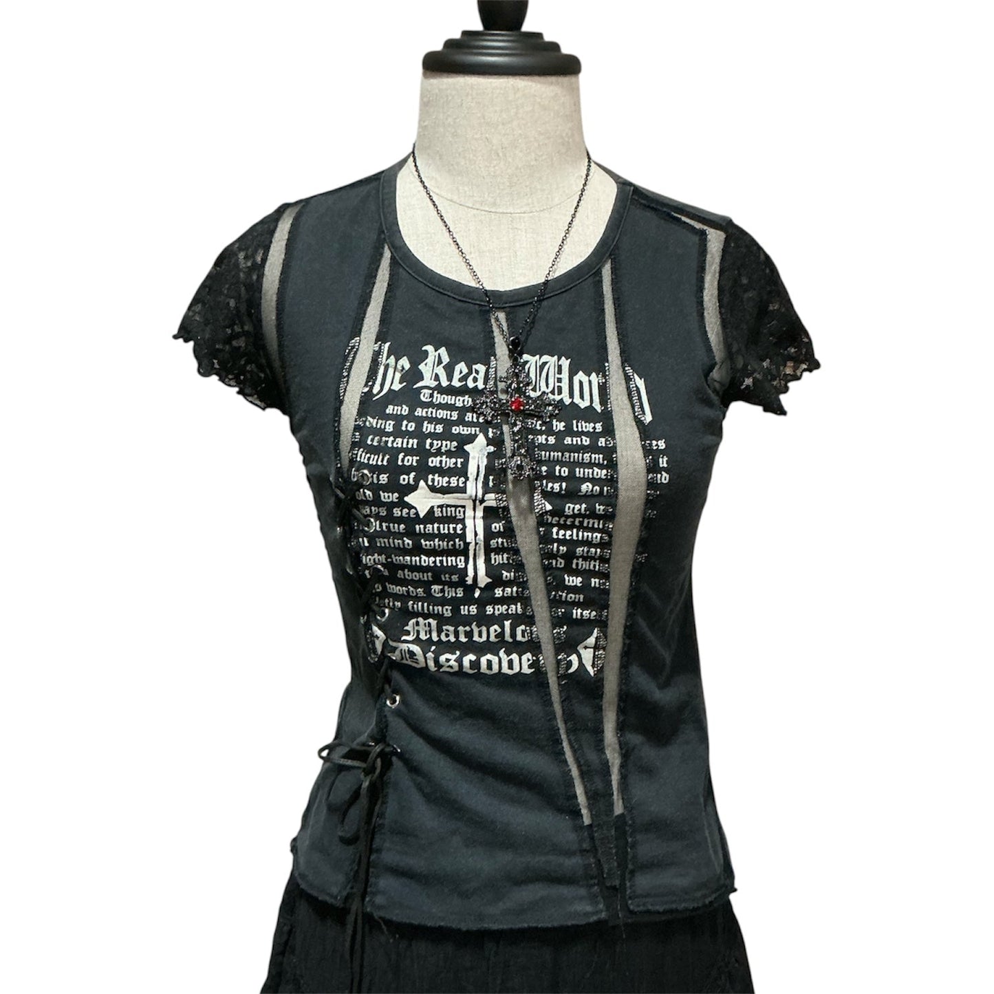 Splicing Cross Baby Tee