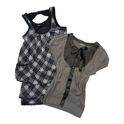 Checked Tank Dress Set