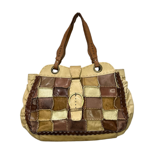 Patched Leather Shoulder Bag