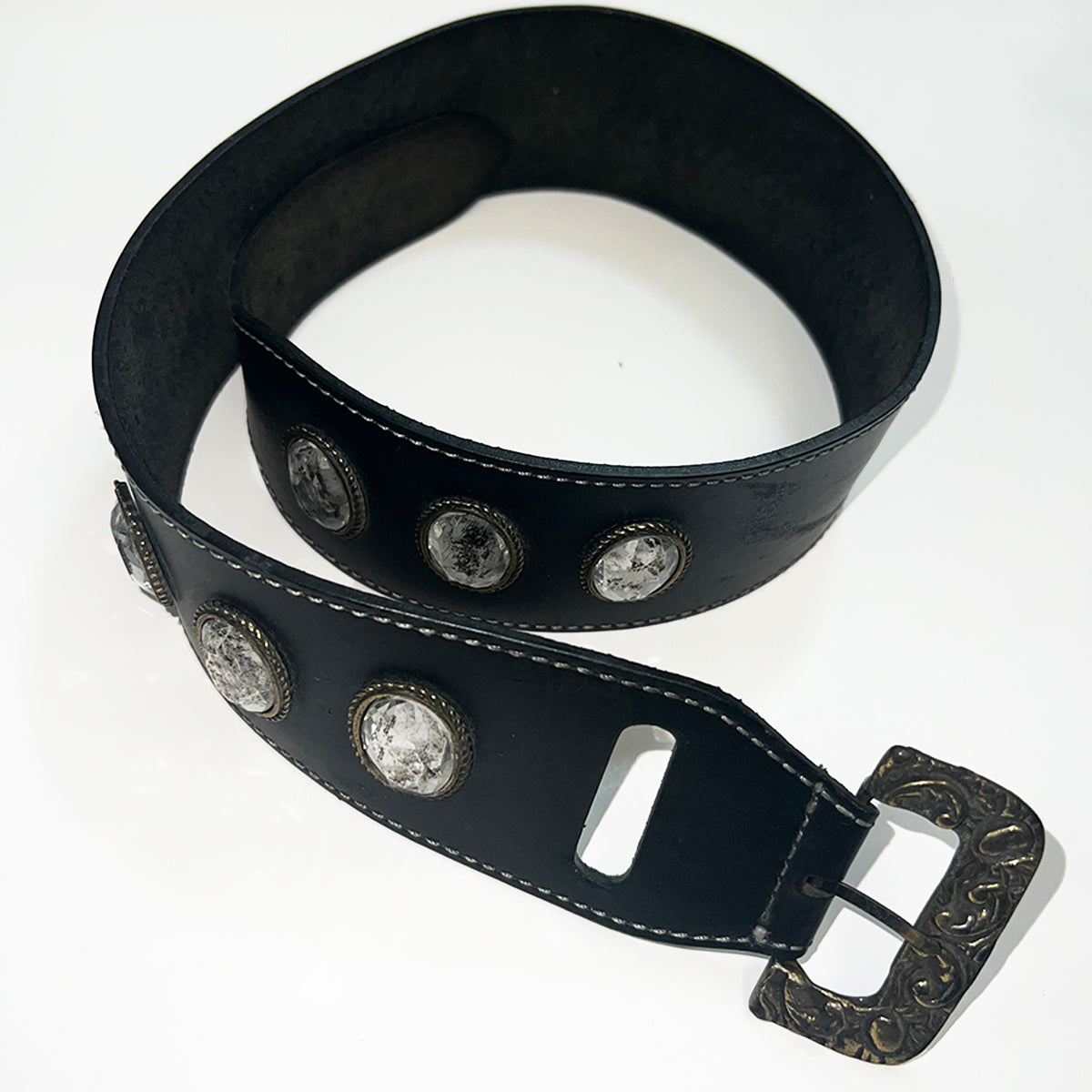 90s Rhinestone Wide Belt