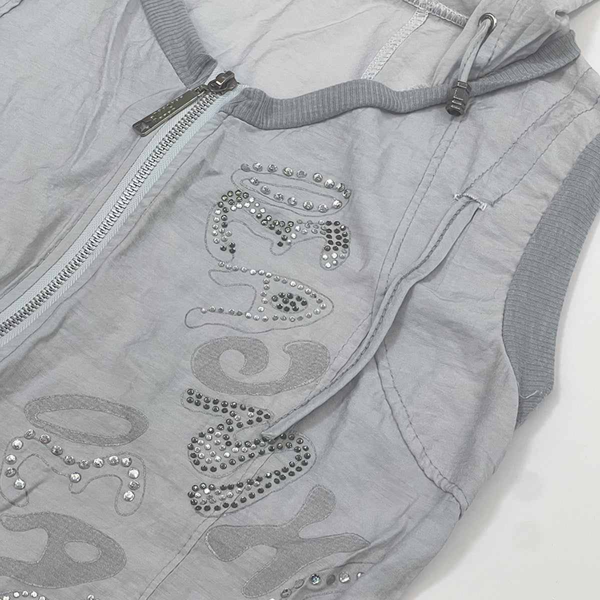 00s Beaded Zipper Hoodies Vest