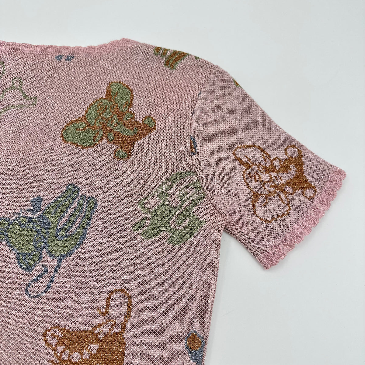 Hysteric Glamour Early 2000s Animal Worls Short Sleeves Knit Cardigan