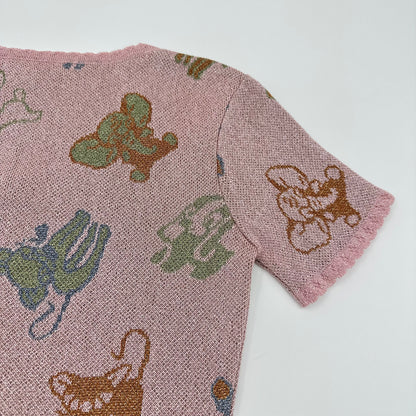 Hysteric Glamour Early 2000s Animal Worls Short Sleeves Knit Cardigan