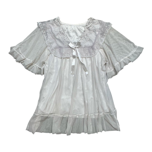 Lace Collar Mesh Top