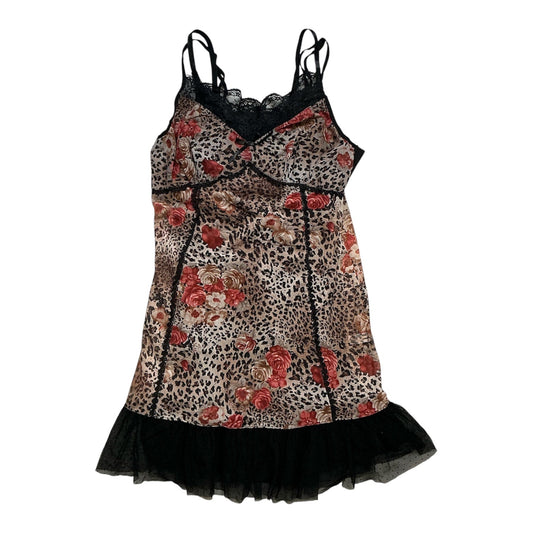 Mesh Leopard Floral Cami Dress Set