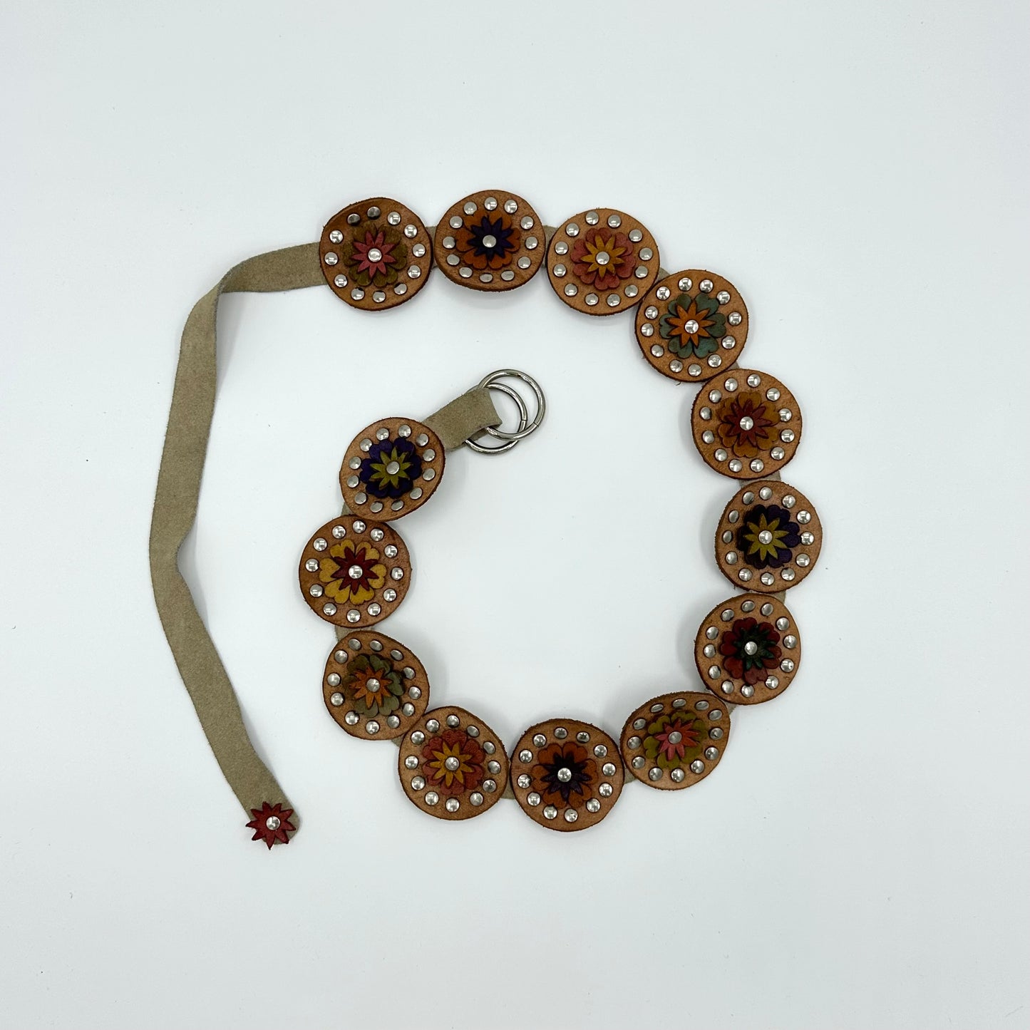 Bohemian Floral Suede Waist Belt
