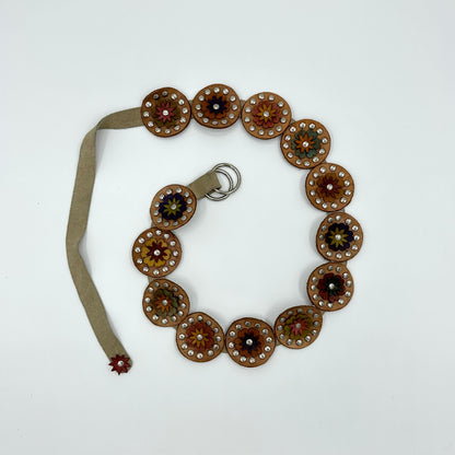 Bohemian Floral Suede Waist Belt