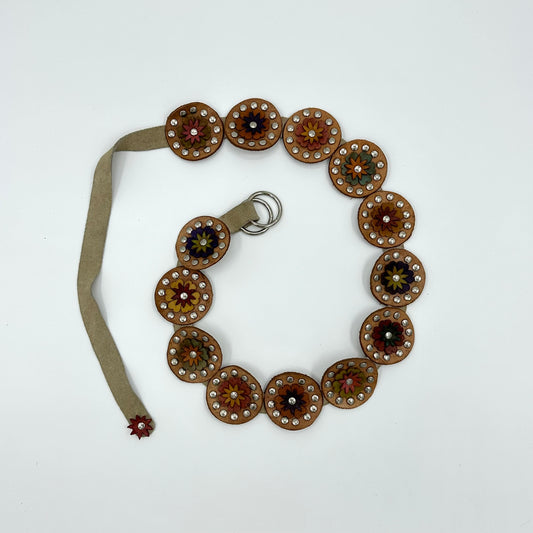 Bohemian Floral Suede Waist Belt