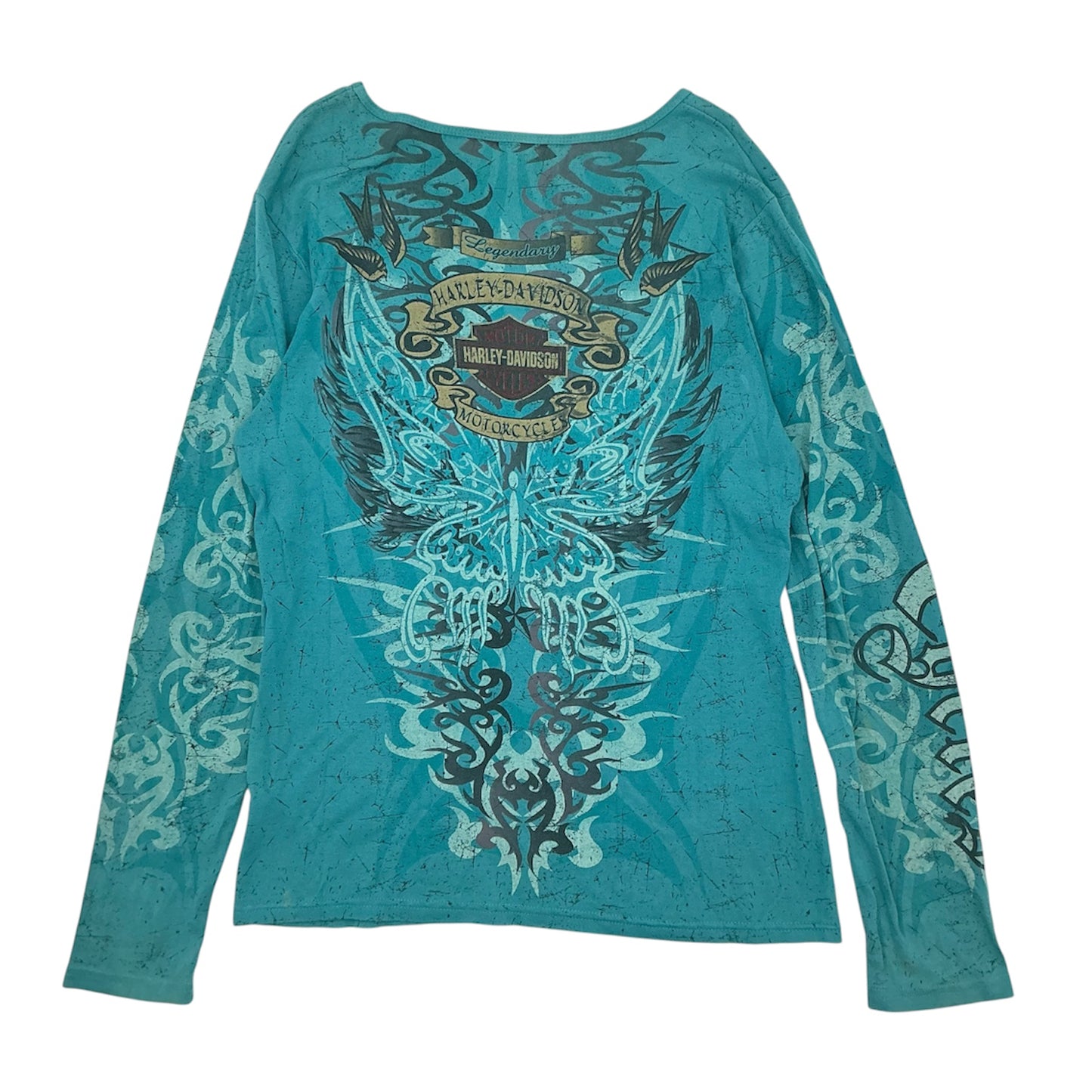 2008 Harley-Davidson Wing Heart Tribal Long Sleeve Top