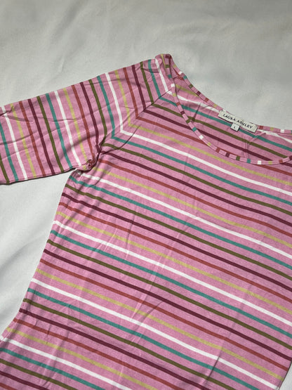 Laura Ashley 90s Stripe Elbow Sleeve Top