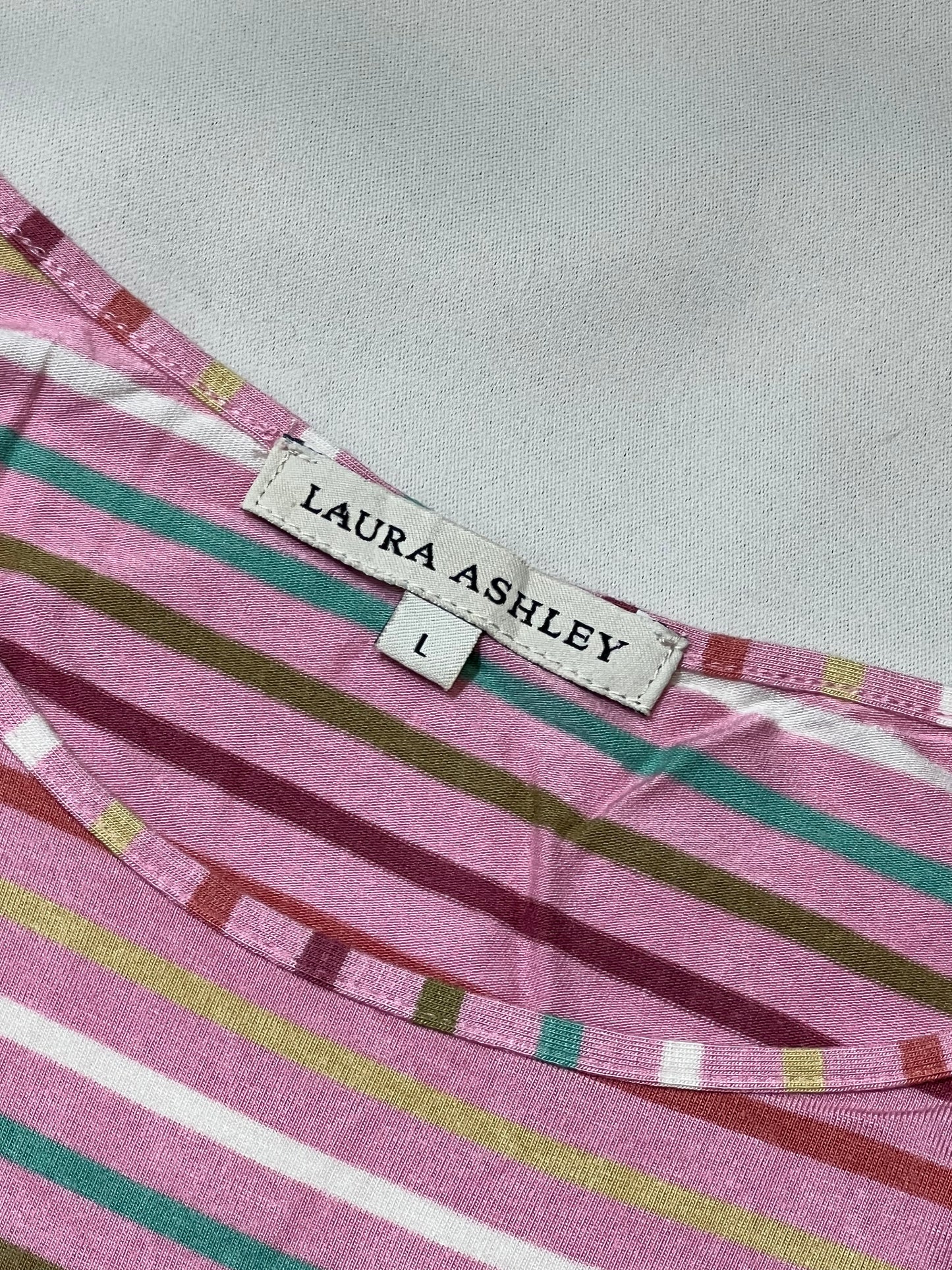 Laura Ashley 90s Stripe Elbow Sleeve Top