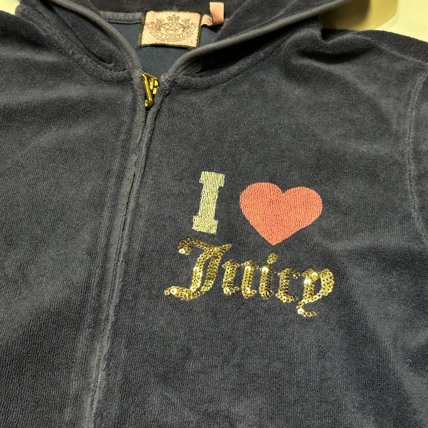00s Juicy Couture "I ♡ Juicy" Velour Zip-Up Hoodie