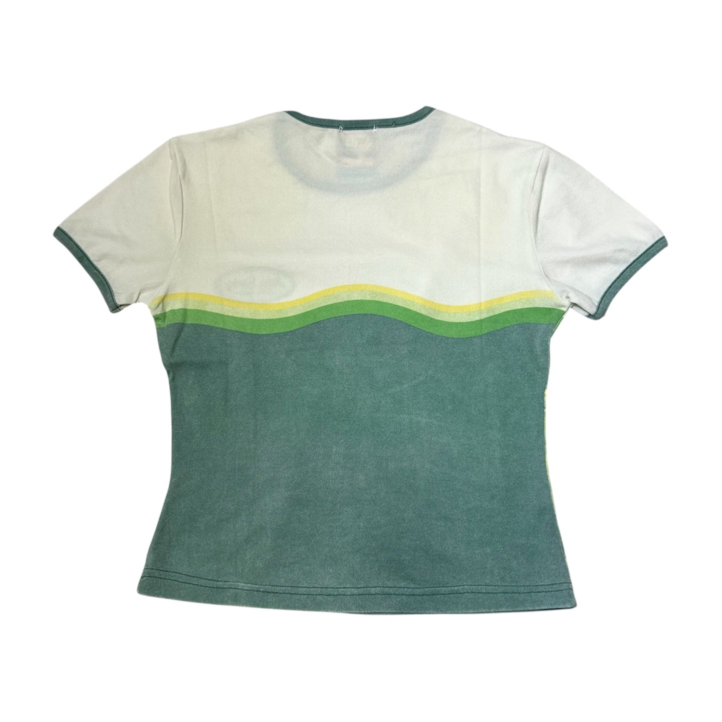 Miss Sixty "Absolute Cotffeur" Salon Print Ringer Baby Tee