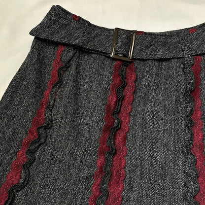 Lace Trim Midi Skirt