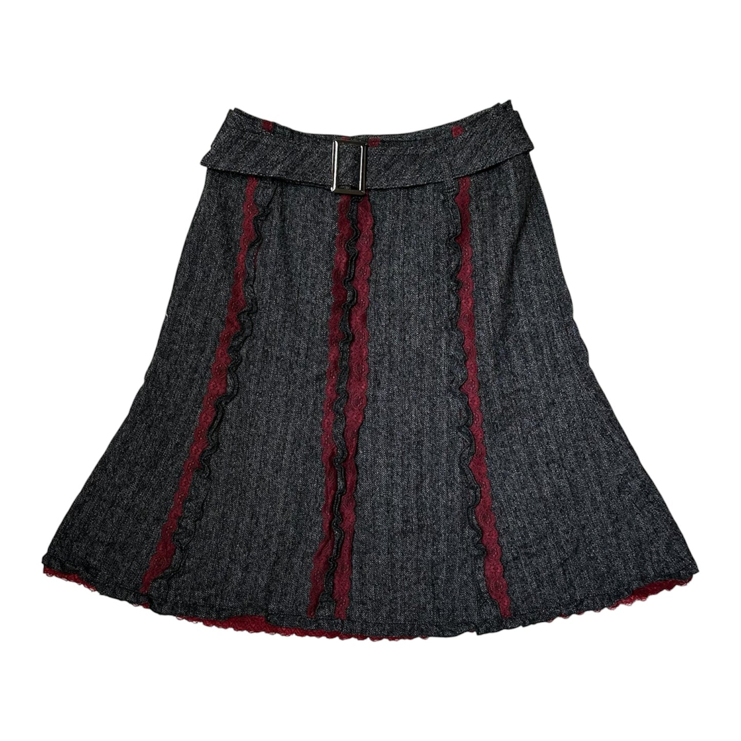 Lace Trim Midi Skirt