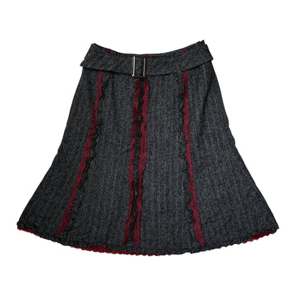Lace Trim Midi Skirt