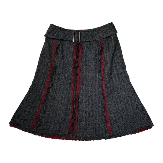 Lace Trim Midi Skirt
