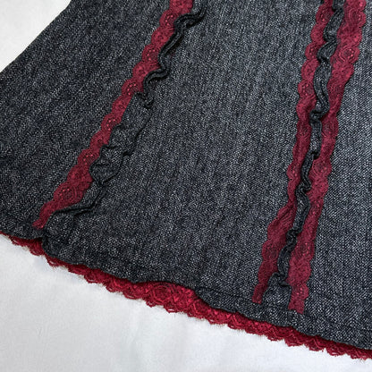 Lace Trim Midi Skirt