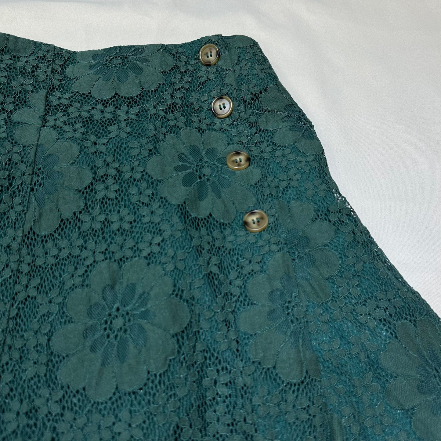 Floral Lace Button Up Maxi Skirt