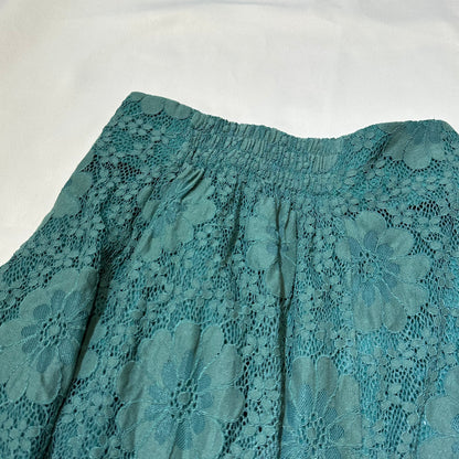 Floral Lace Button Up Maxi Skirt