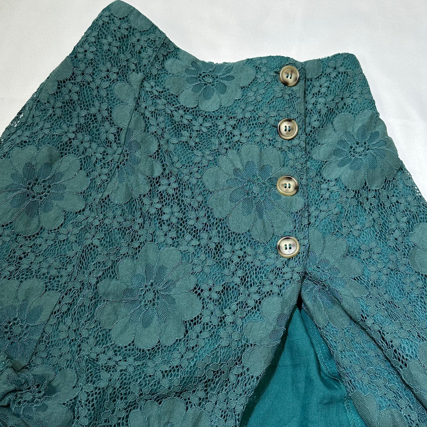 Floral Lace Button Up Maxi Skirt