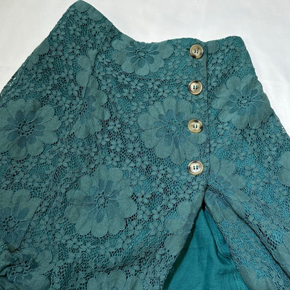 Floral Lace Button Up Maxi Skirt