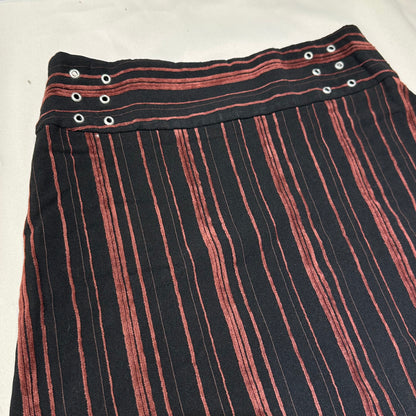 90s Stripe Asymmetric Wrap Midi Skirt